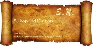 Sukop Márton névjegykártya